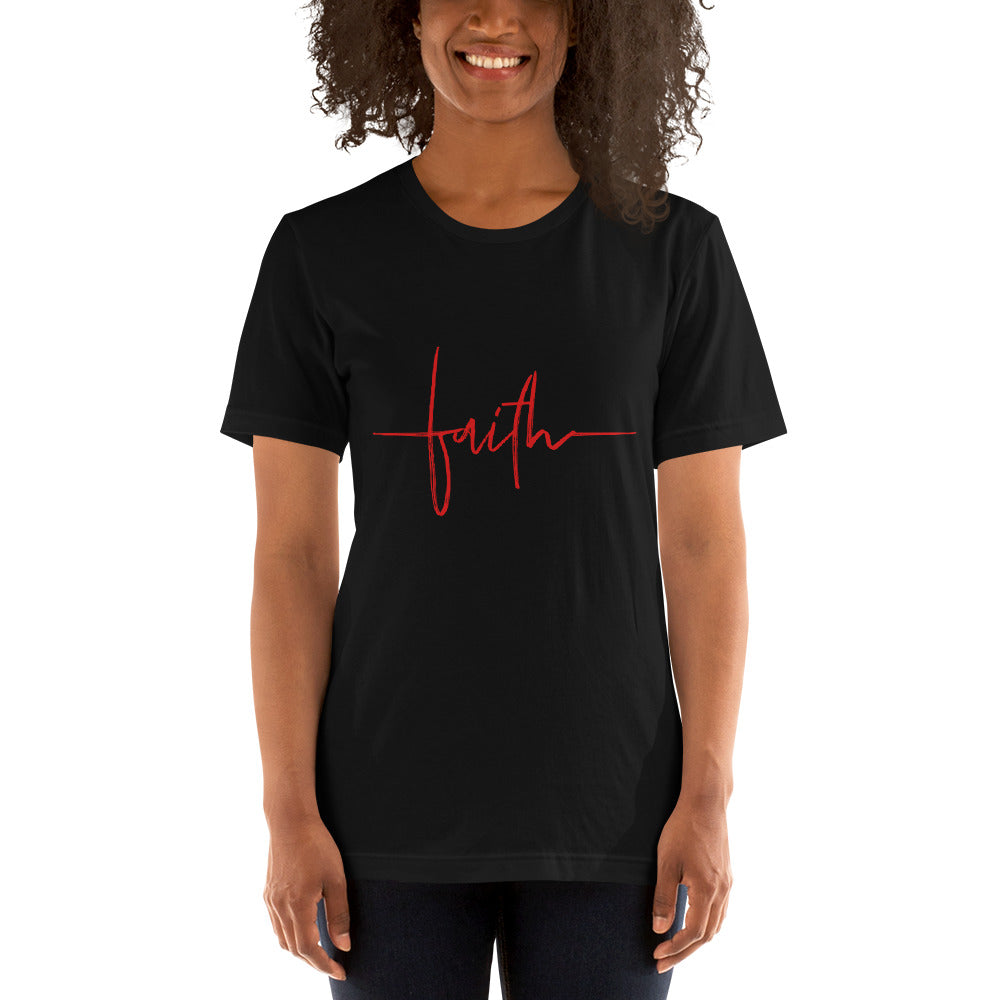 FAITH (RED) - Short-Sleeve Unisex T-Shirt